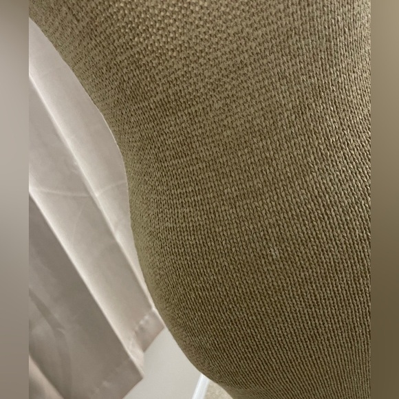 Nude crochet sweater knit midi dress with split boho minimalist y2k - Picture 4 of 4